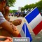G128 24 Pack Handheld France French Stick Flags | 8x12 In | Printed 150D Polyester, Country Flag, Solid Wooden Stick, Spear Gold Tip